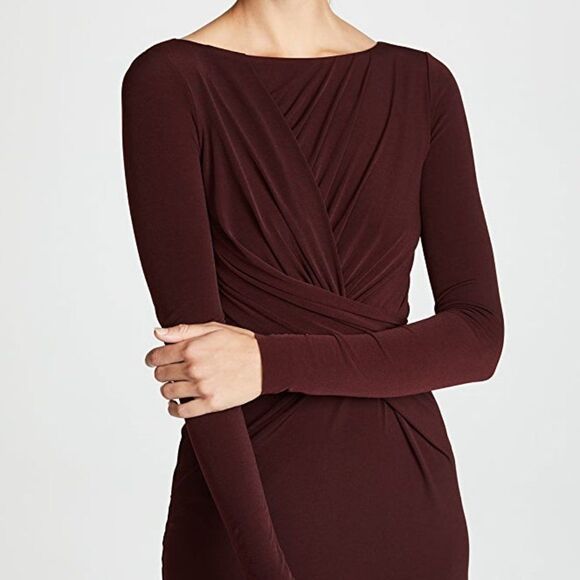 Bailey 44 Women's Clandestine long sleeve Draped wrap twist bodycon mini Dress L - Picture 6 of 17